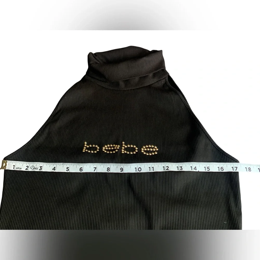 NWOT Bebe Women Black High-Neck Maxi Dress, Large, 92%polyester, 8 Spandex - Picture 9 of 12